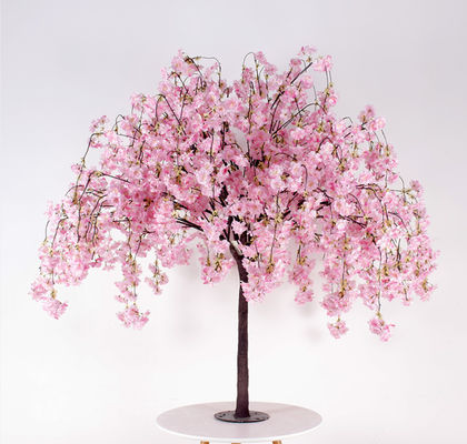 OEM Pink 130cm Wysokość Faux Cherry Blossom Tree z włókna szklanego Plastic