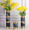 Malowanie OEM Dekoracyjny wazon na kwiaty Pozłacany cylinder z marmurem